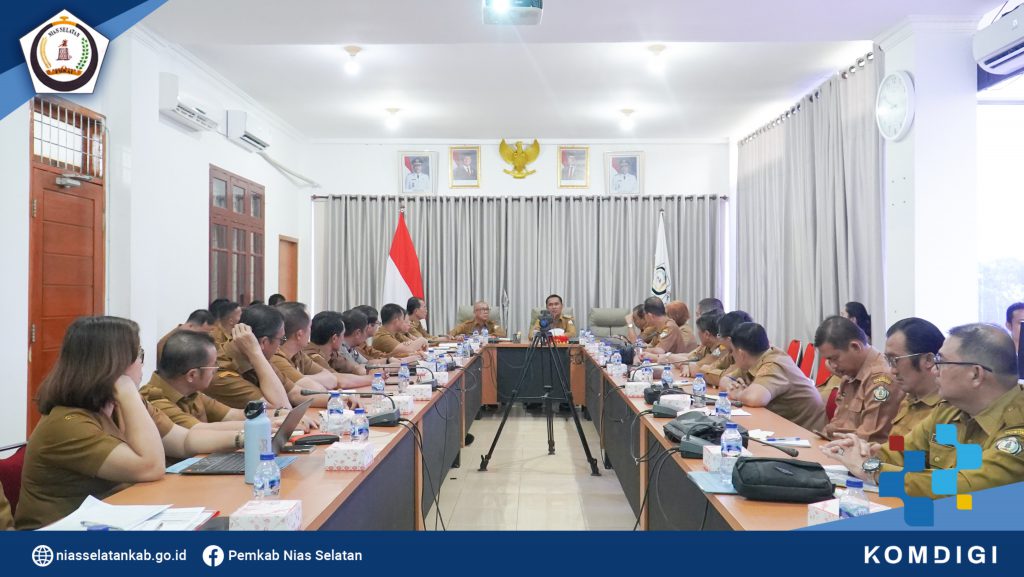 WAKIL BUPATI NIAS SELATAN YUSUF NACHE PIMPIN RAKOR RUTIN DENGAN OPD